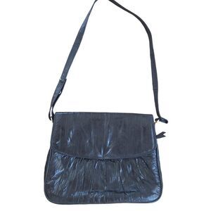 Vintage Eelskin Shoulder Bag 12 x 9 x 3 Black Eel Skin made in Korea